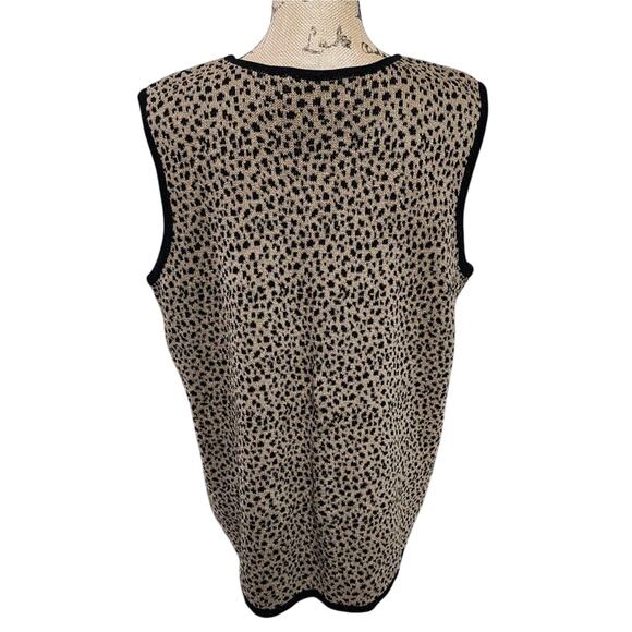 ELISAbeth Vintage Leotard Print Lightweight Sleeveless Sweater size 2x - Picture 4 of 5